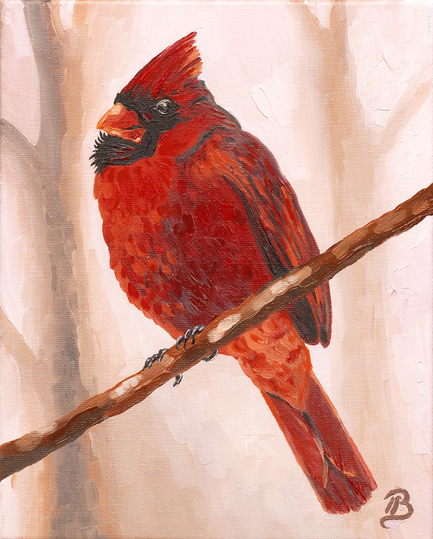 December Cardinal (Unstretched Canvas)