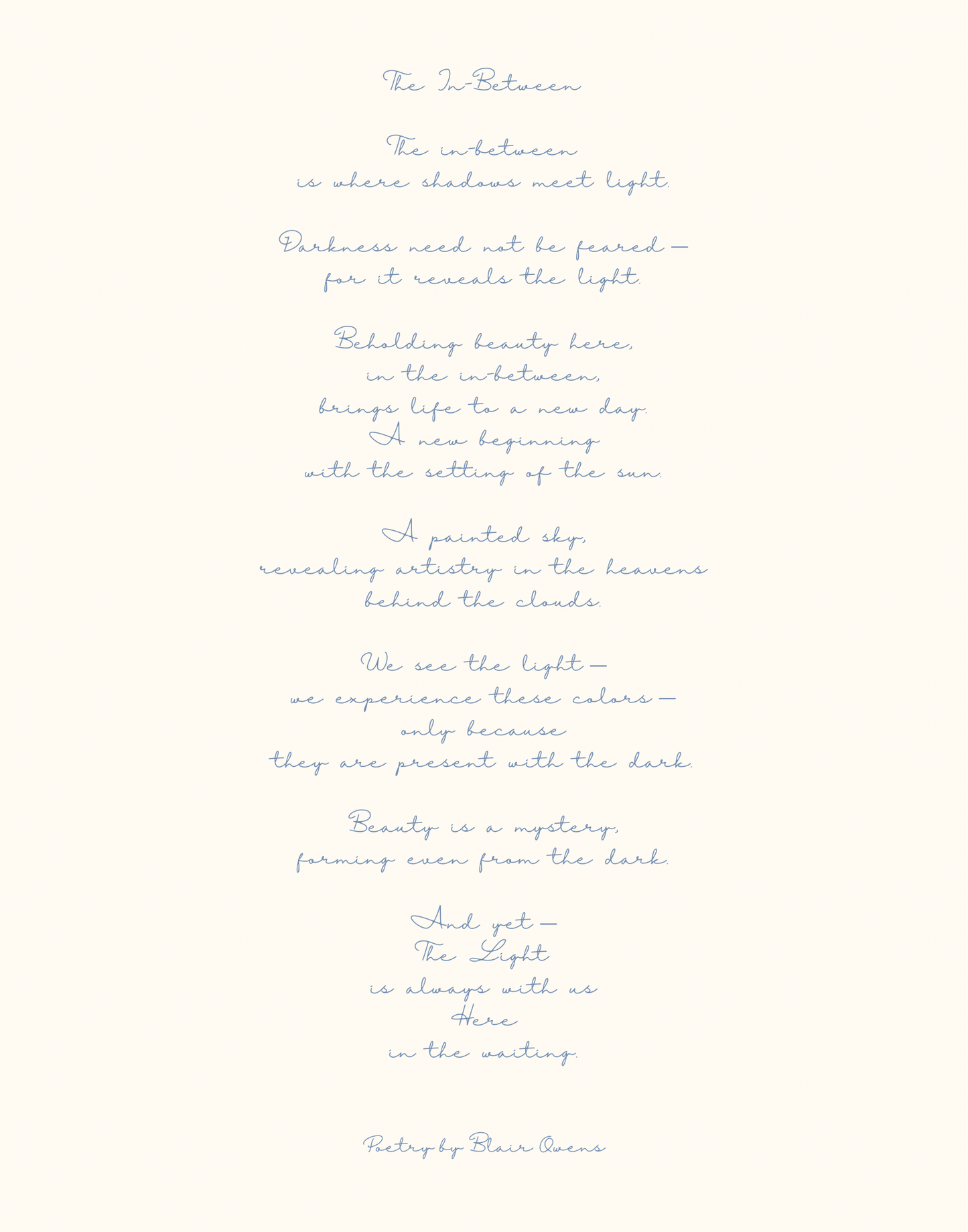 Poetry text on a cream background with a light blue font.