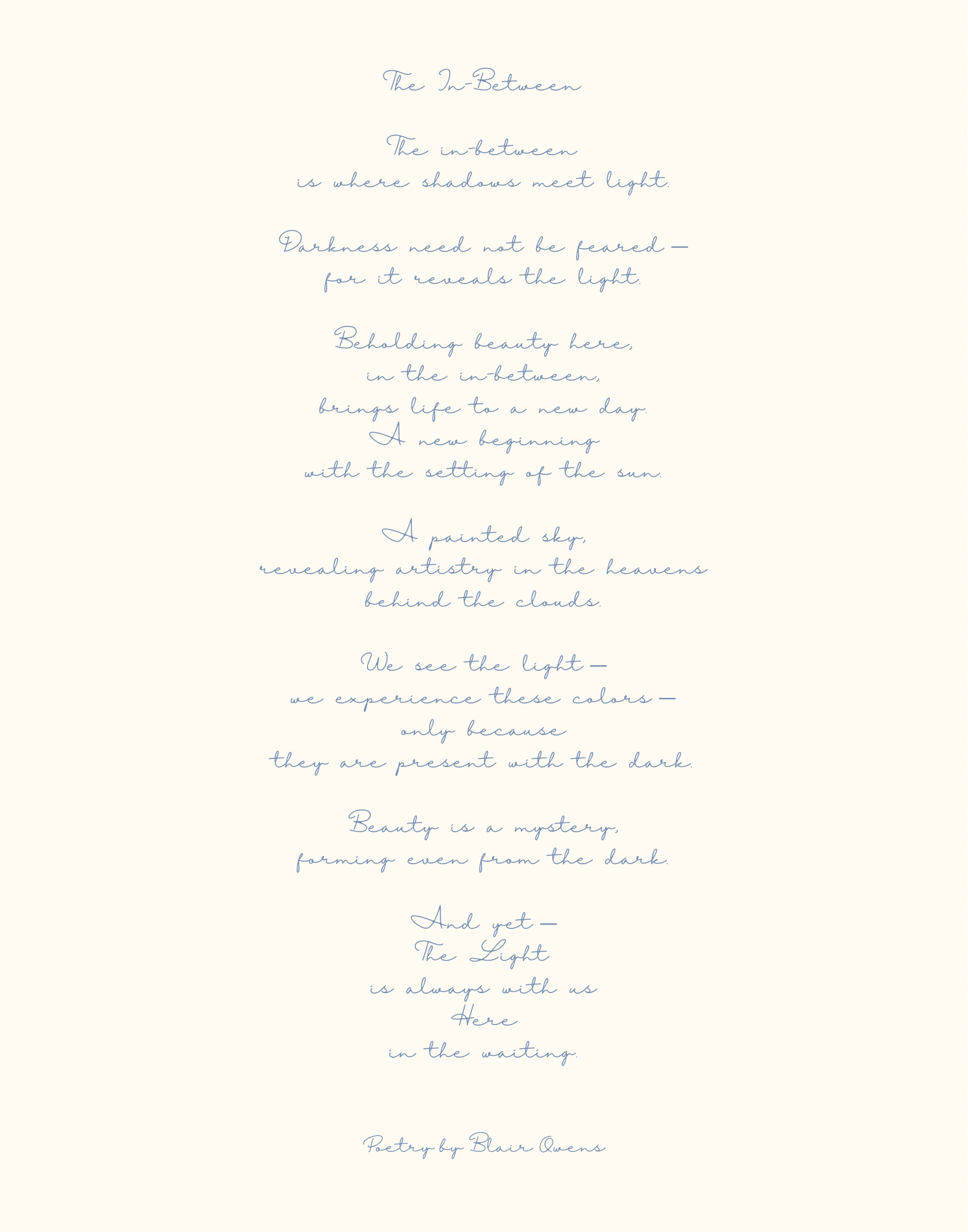 Poetry text on a cream background with a light blue font.